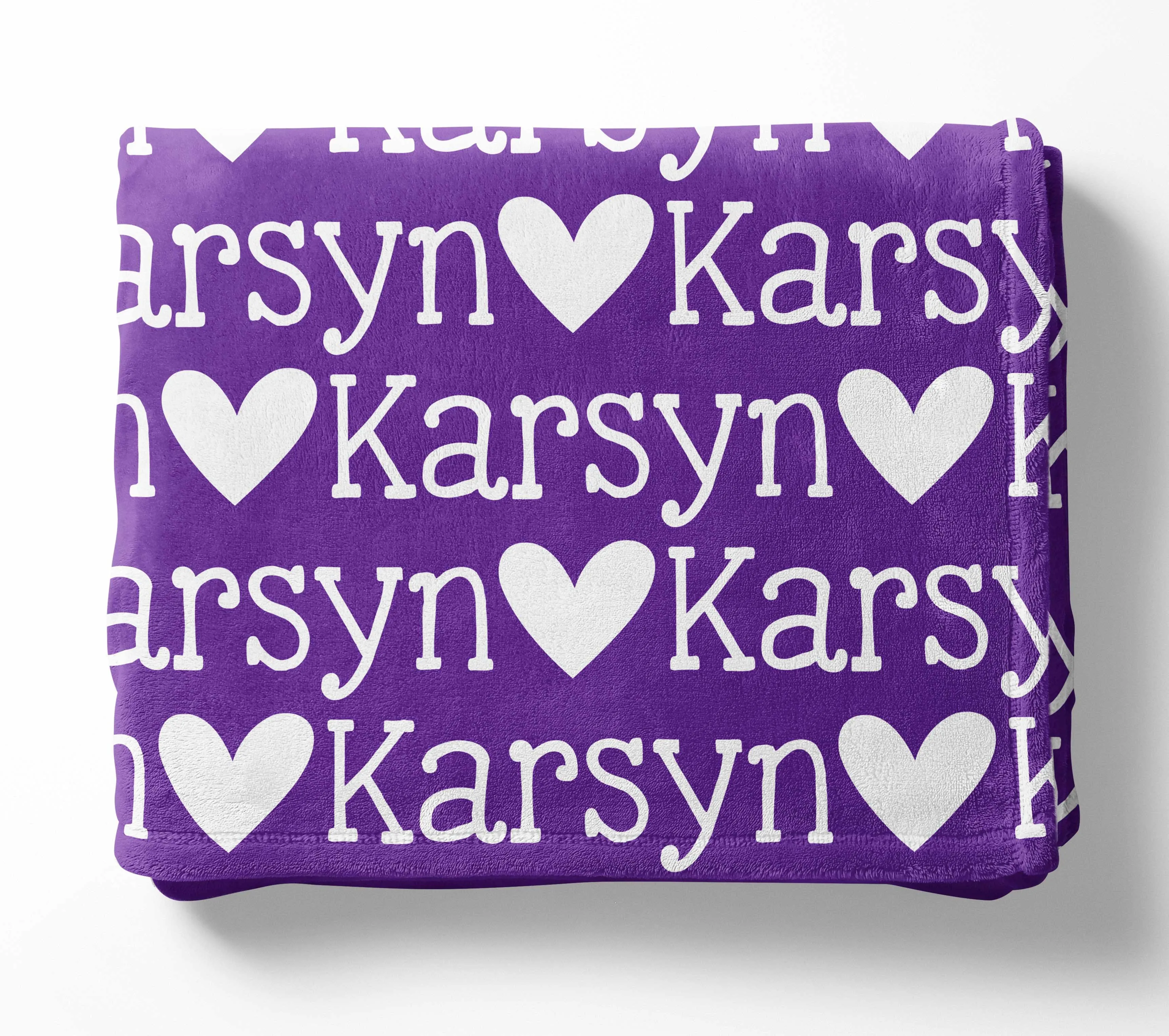 Personalized Kid/Teen Blanket - Name and Heart