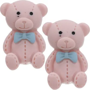 Pink Bow Tie Mini Teddy Bear Earrings