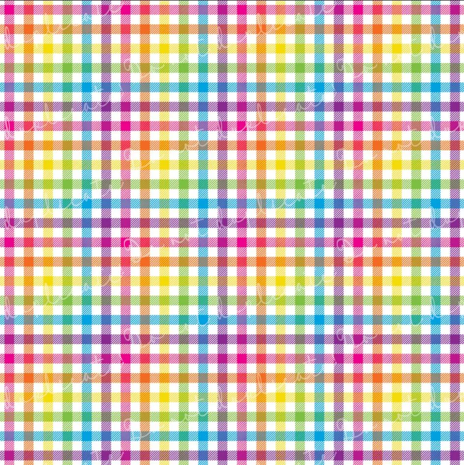 Rainbow Mini Plaid Printed Vinyl
