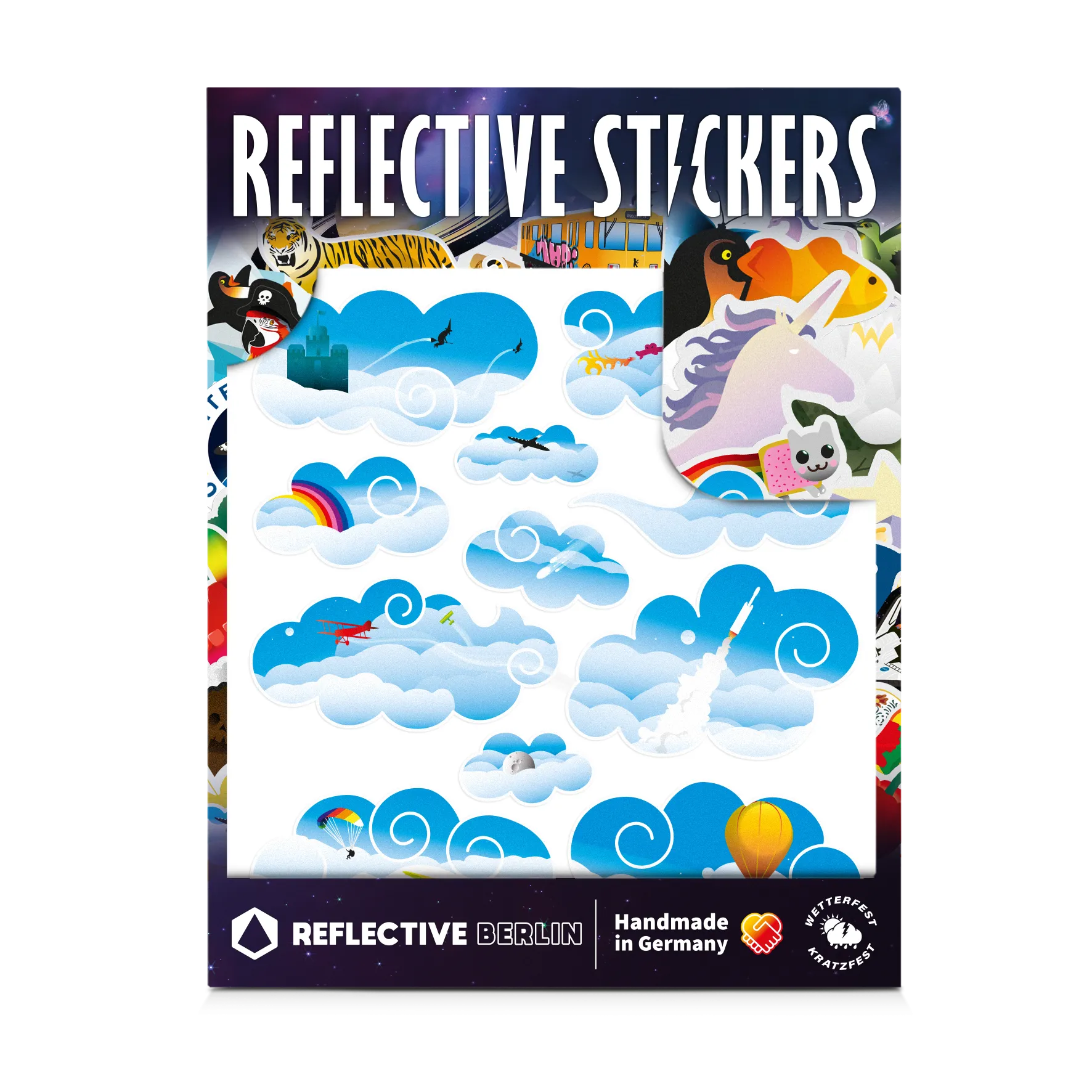 Reflexsticker KID Set: Wolken