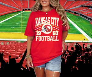 Retro Kansas City Football 1960 Helmet Red Tee