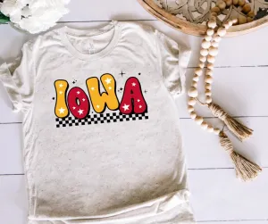 Retro Maroon & Gold Star Iowa Oatmeal Tee