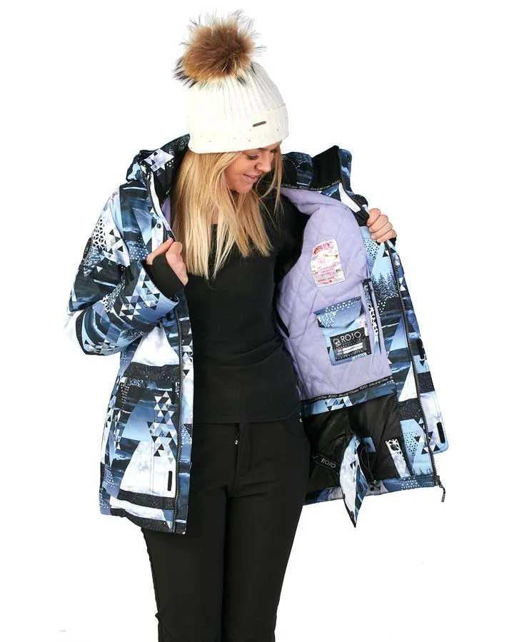 Rojo Outerwear Women's Aster Ski Snowboard Jacket in Misty Peaks Print