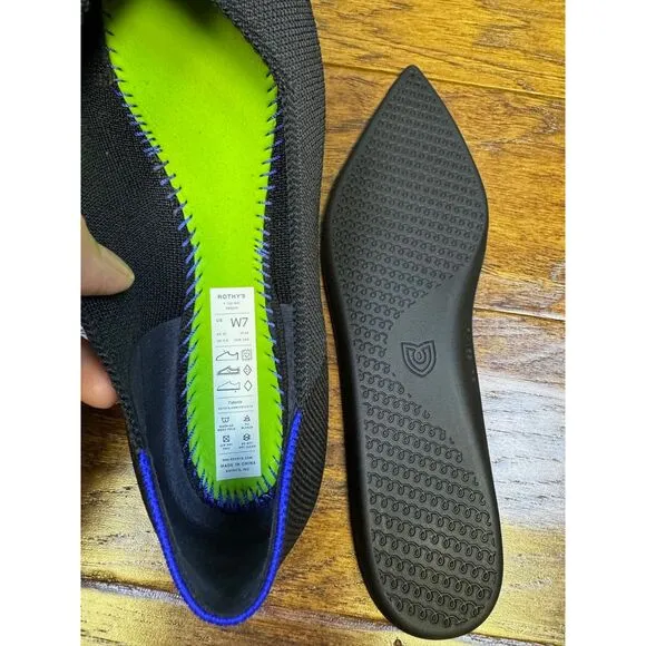 ROTHY'S The Point Black Solid, Sz 7