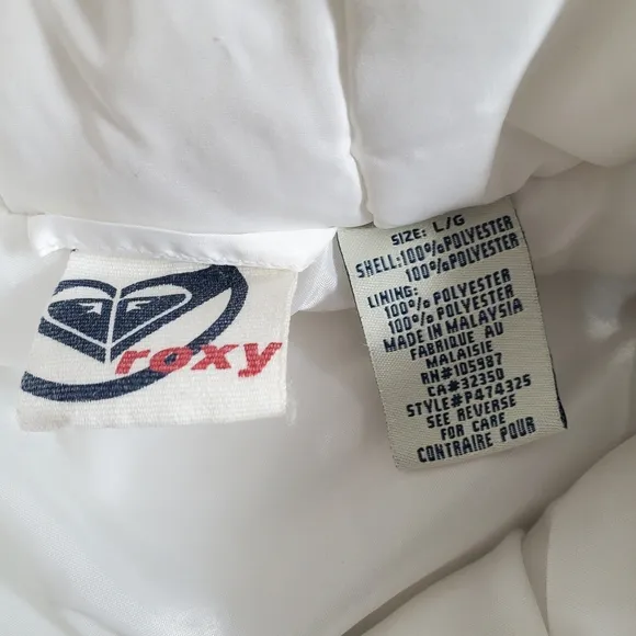 Roxy Women's Size Large White Insulated Snow Snowboard/Ski Jacket
