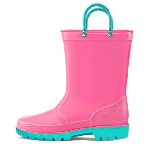 Rubber Rain Boots with Solid Color Panels