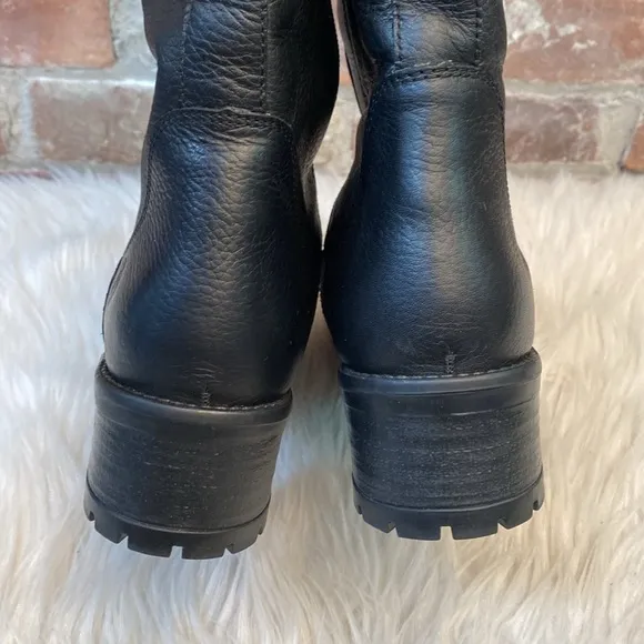 Santana Canada Genuine Leather Black Tall Boots, Size 11M