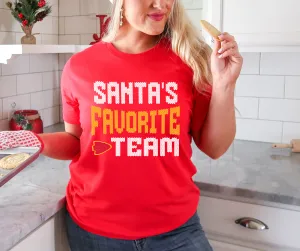 Santa's Favorite Team Dark Heather Red Tee