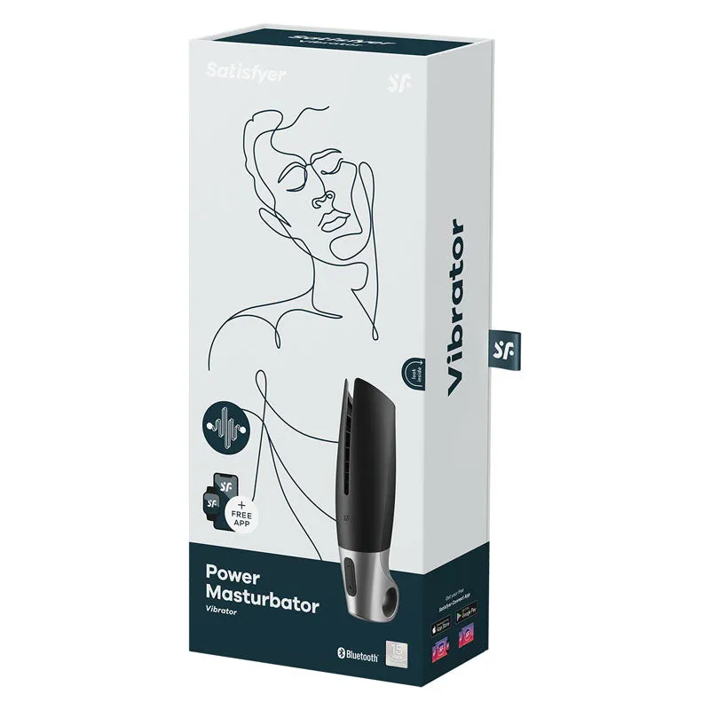 Satisfyer Power Vibrating Masturbator with App Control - Black