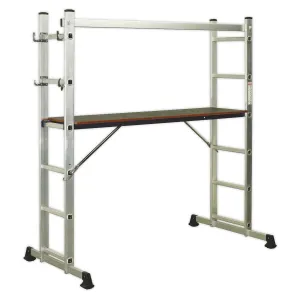 Sealey Aluminium Scaffold Ladder 4-Way EN 131