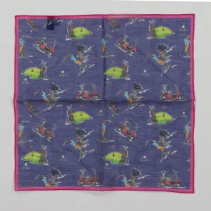 Seaward & Stearn Pocket Square - Links Navy