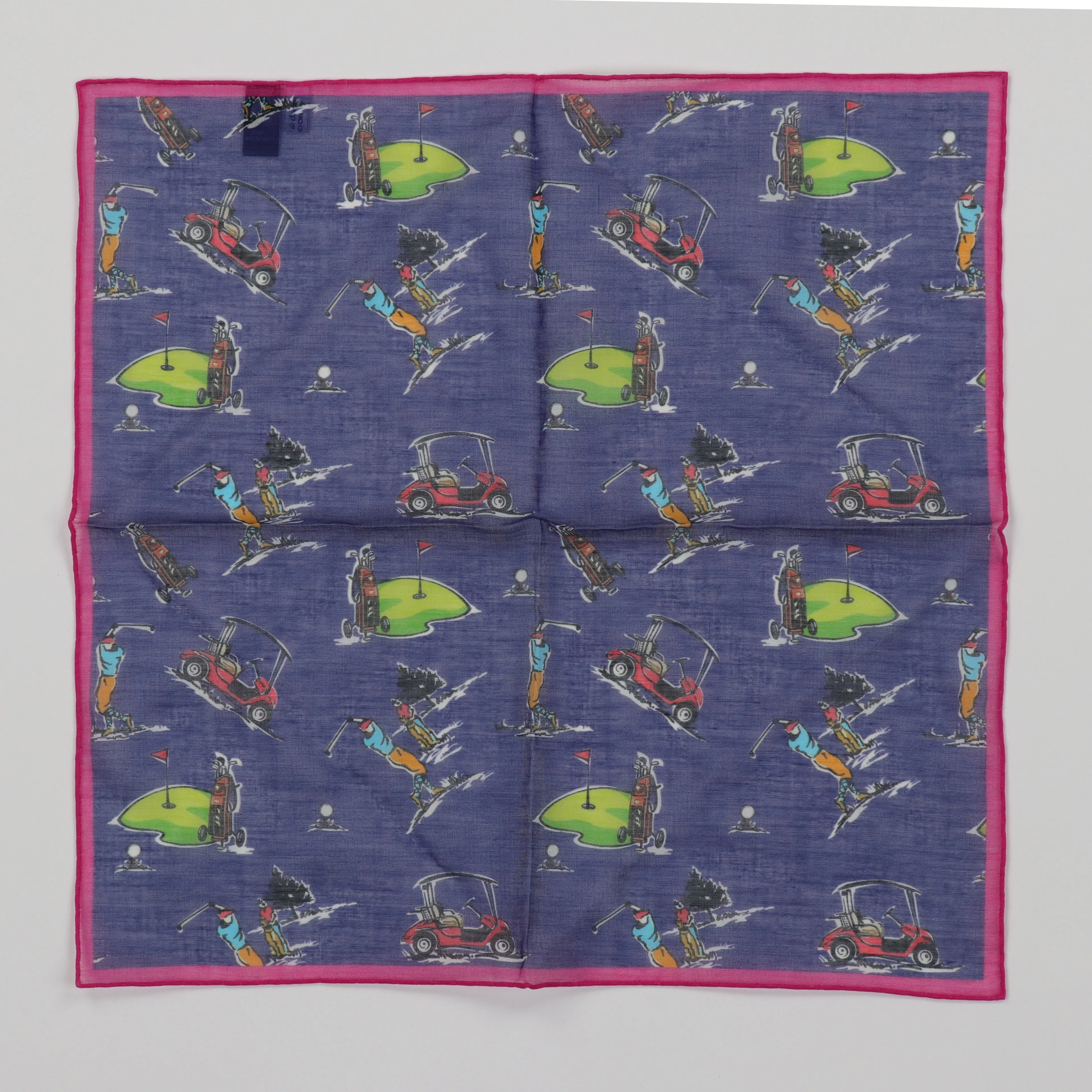 Seaward & Stearn Pocket Square - Links Navy