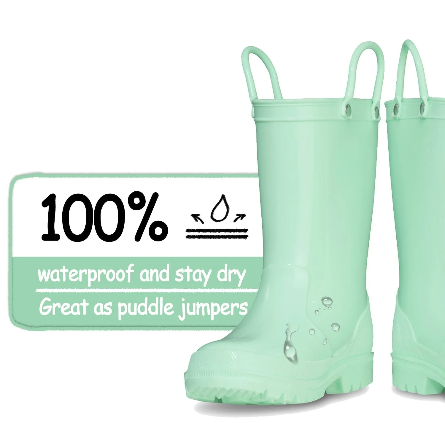 Simple And Cute Waterproof Rubber Rain Boots