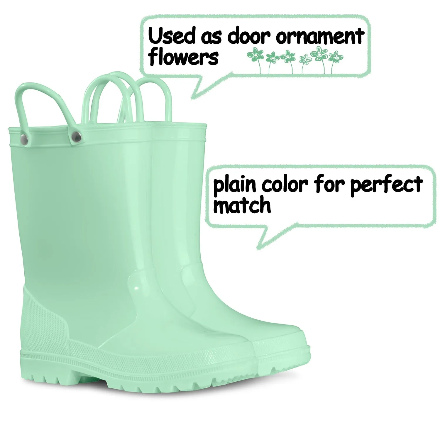 Simple And Cute Waterproof Rubber Rain Boots