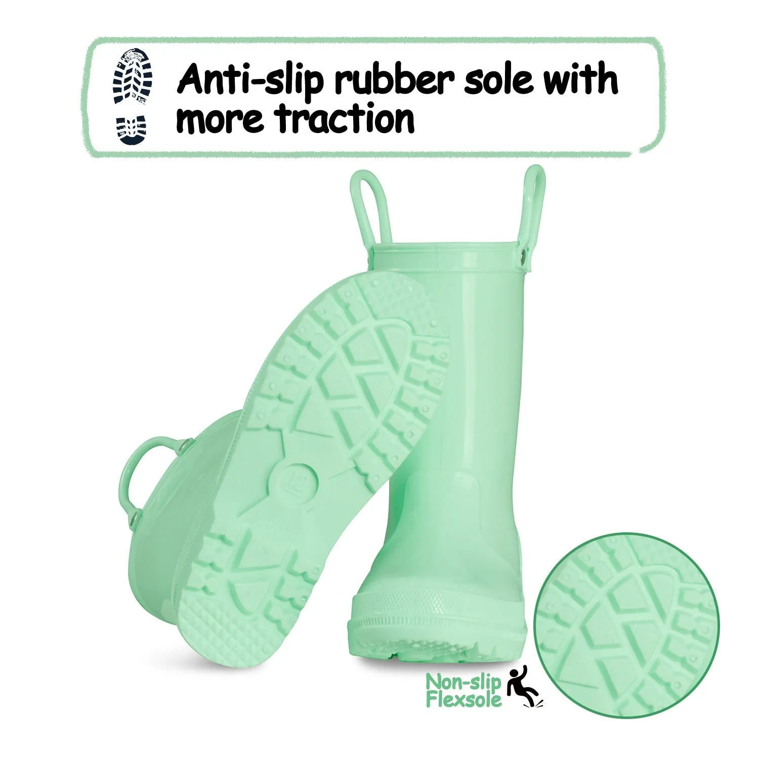 Simple And Cute Waterproof Rubber Rain Boots