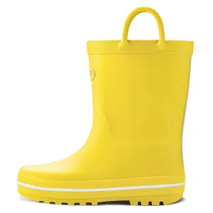 Solid Color Green Handle Rubber Rain Boots