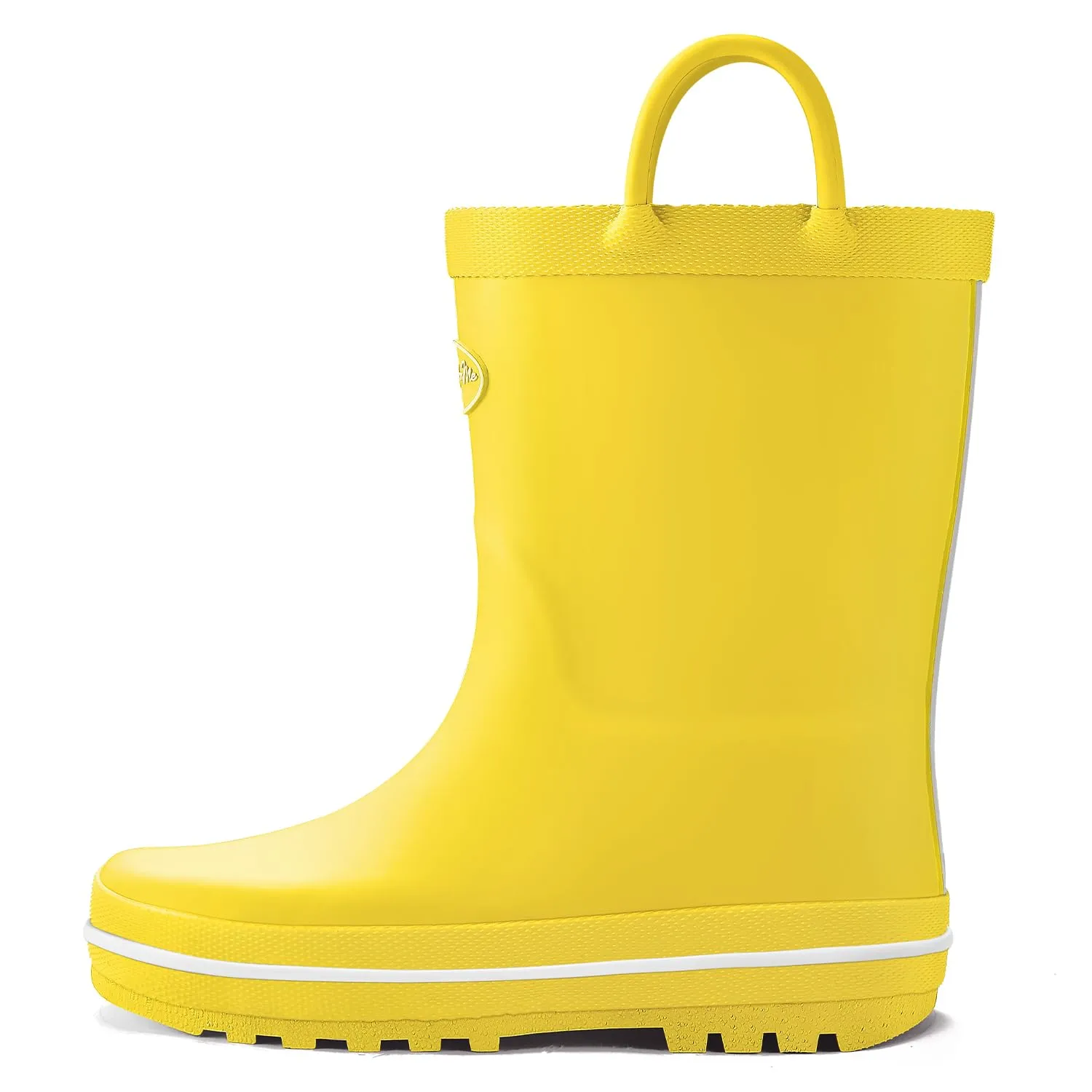 Solid Color Green Handle Rubber Rain Boots