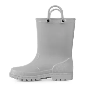 Solid Color Non-Slip Rain Boots With Handle