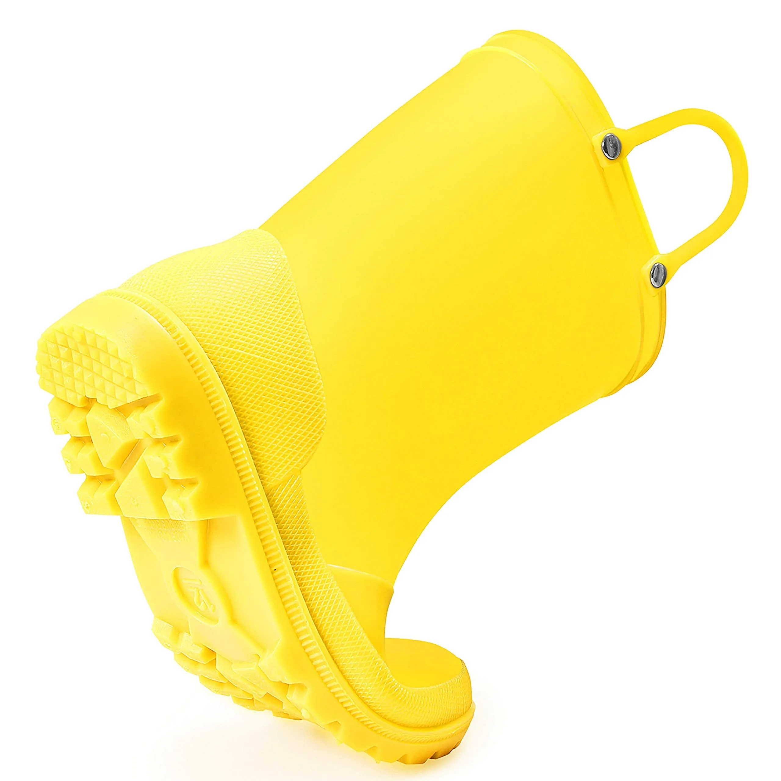 Solid Color Non-Slip Rain Boots With Handle