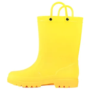 Solid Color Non-Slip Rain Boots With Handle