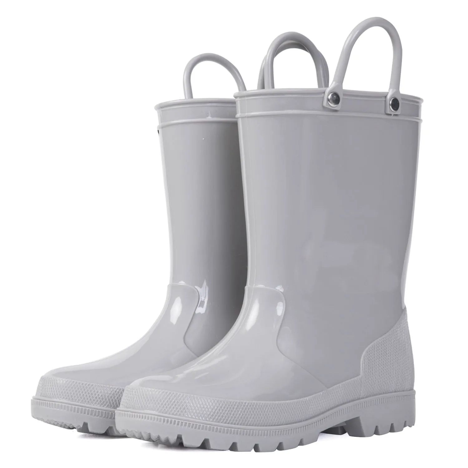 Solid Color Non-Slip Rain Boots With Handle