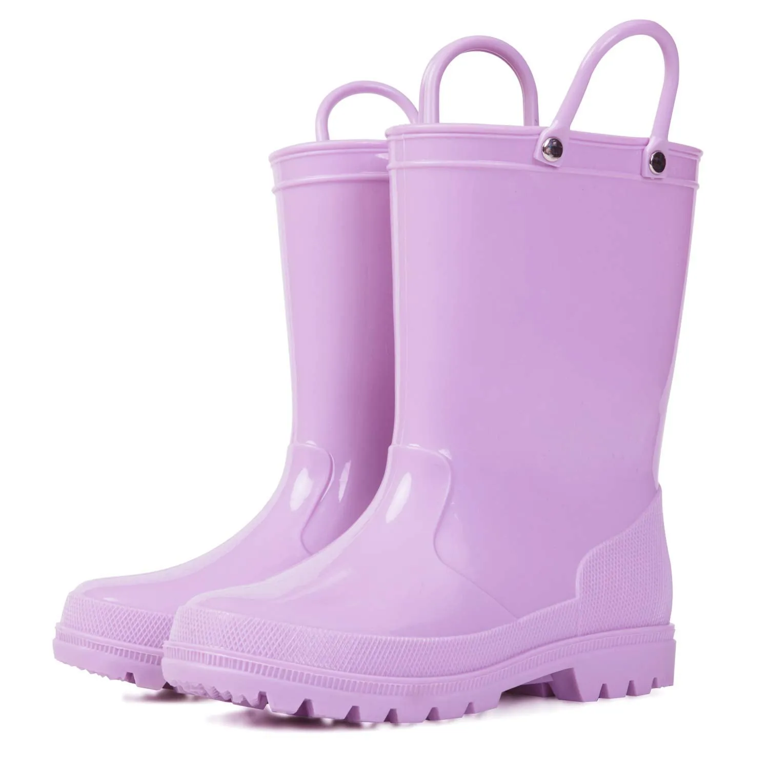 Solid Color Non-Slip Rain Boots With Handle