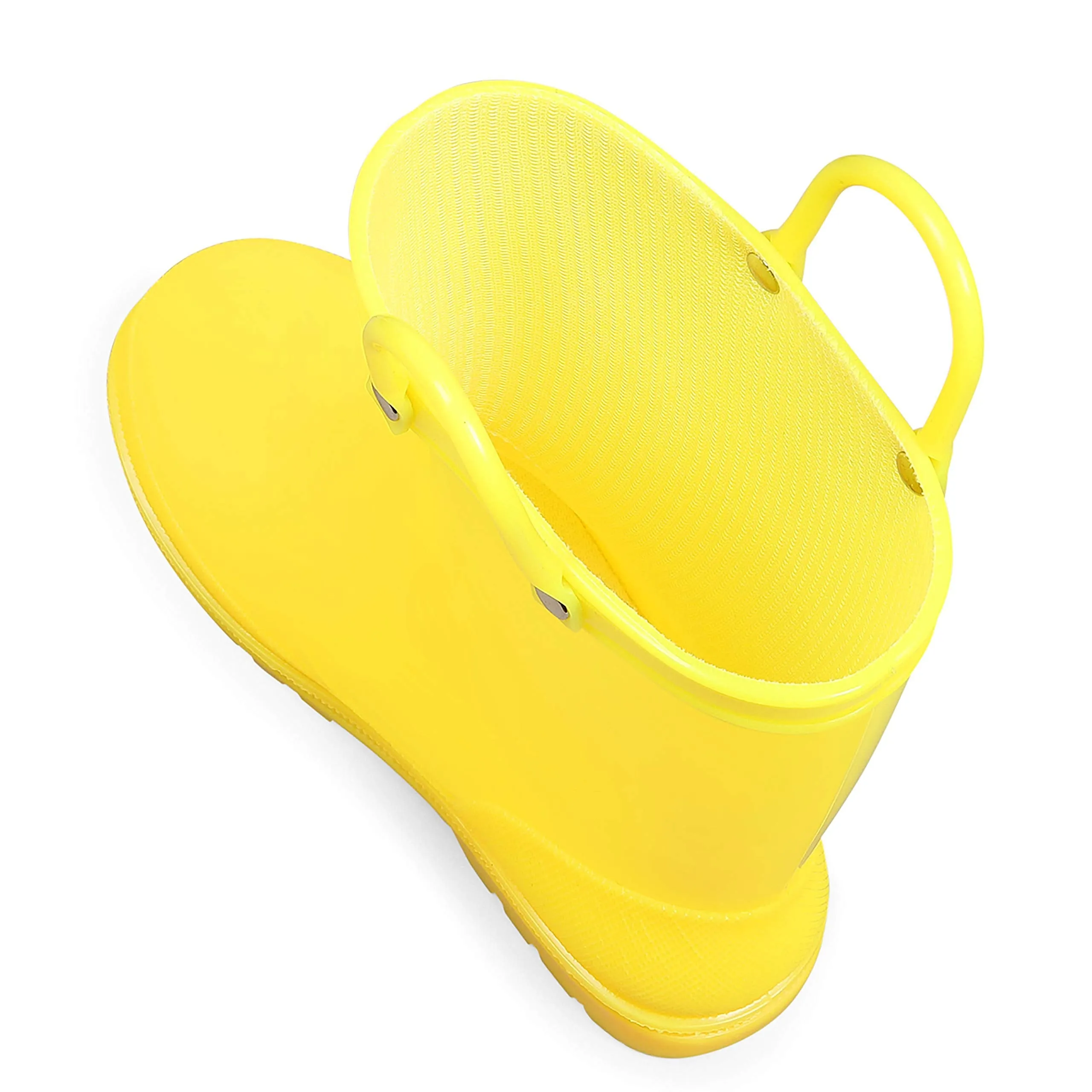 Solid Color Non-Slip Rain Boots With Handle
