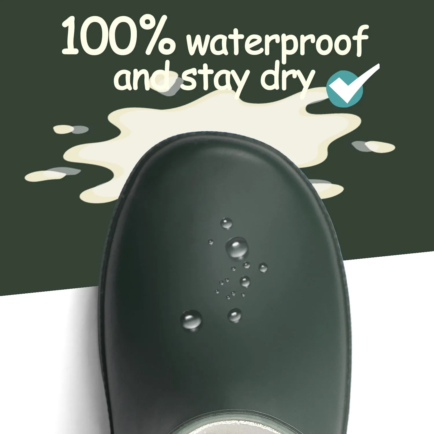 Solid Matte Easy-On Handle Rain Boots