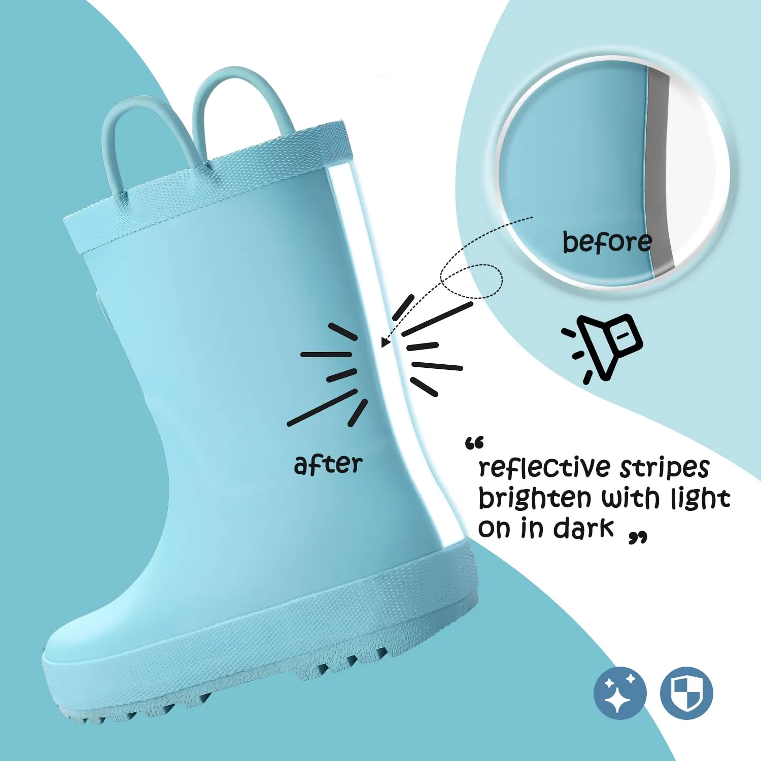 Solid Matte Easy-On Handle Rain Boots