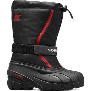 SOREL Flurry Weather Resistant Snow Boot in Black/Bright Red 5