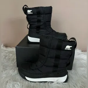 {Sorel} Whitney II Puffy Waterproof Snow Boots in Black - Youth 10