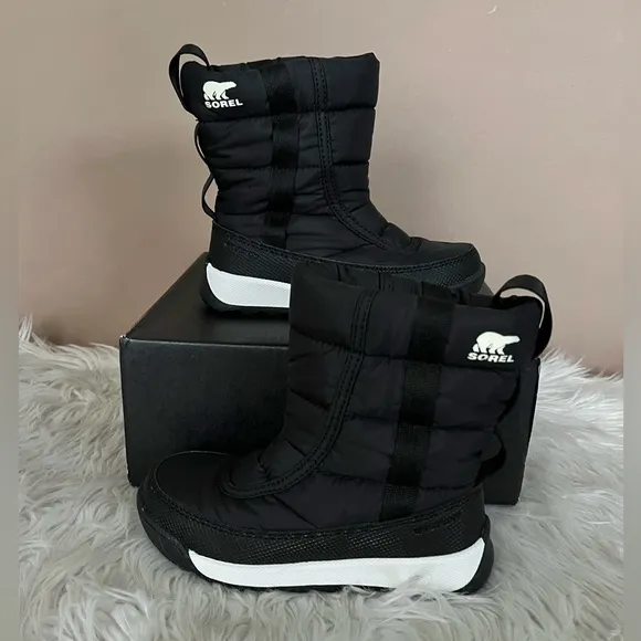 {Sorel} Whitney II Puffy Waterproof Snow Boots in Black - Youth 10