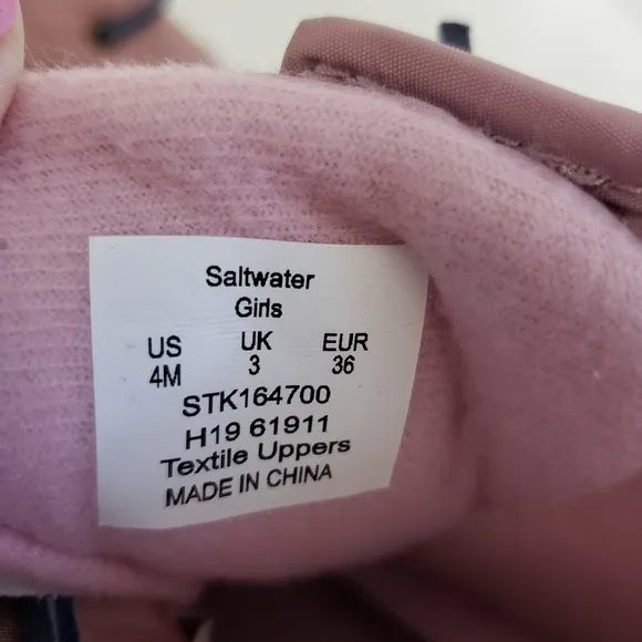 Sperry Kids Saltwater Girls Duck Boot in Blush/Pink Lace-up Zip Up Shoe Size 4