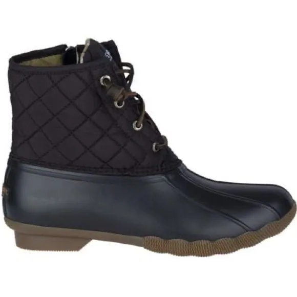 Sperry Saltwater Nylon Quilted Duck Boot Waterproof Lace-Up Rain boot Size 1M