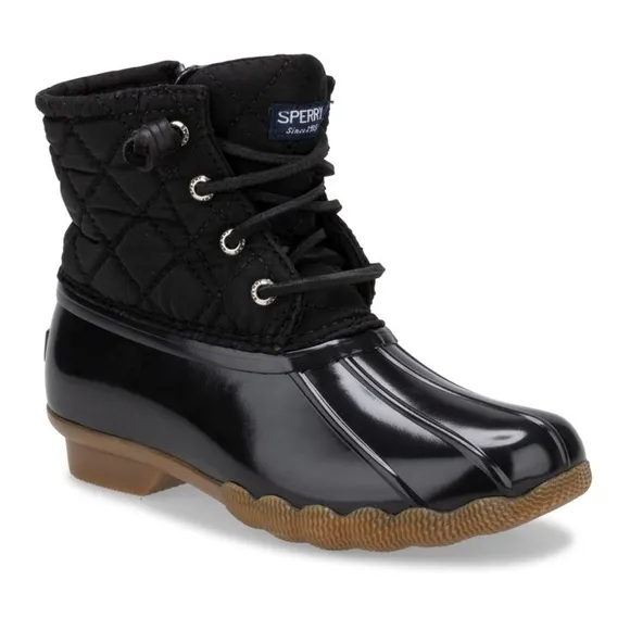 Sperry Saltwater Nylon Quilted Duck Boot Waterproof Lace-Up Rain boot Size 1M