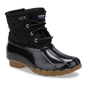 Sperry Saltwater Nylon Quilted Duck Boot Waterproof Lace-Up Rain boot Size 1M