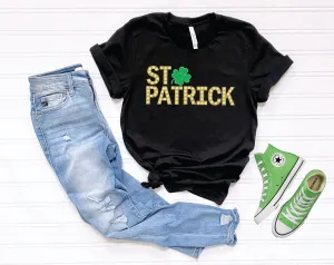 St Patrick Marquee Letters Black Tee
