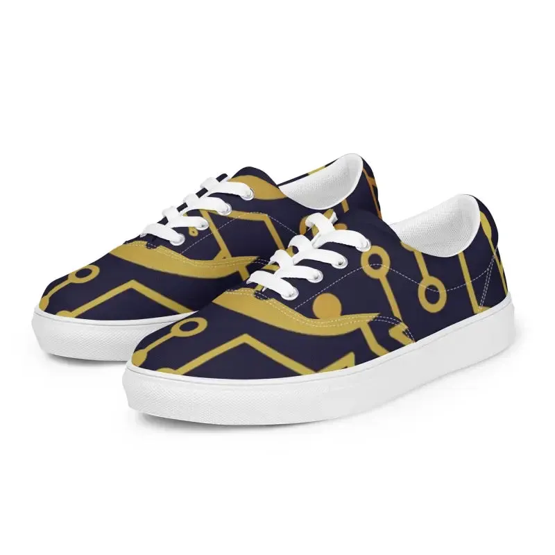 Step Up in Blue Pattern Canvas Shoes