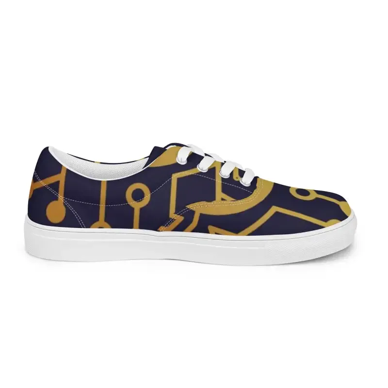 Step Up in Blue Pattern Canvas Shoes