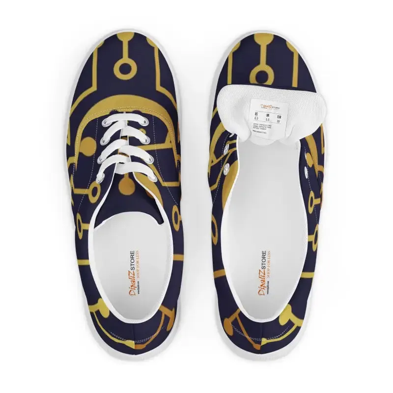 Step Up in Blue Pattern Canvas Shoes