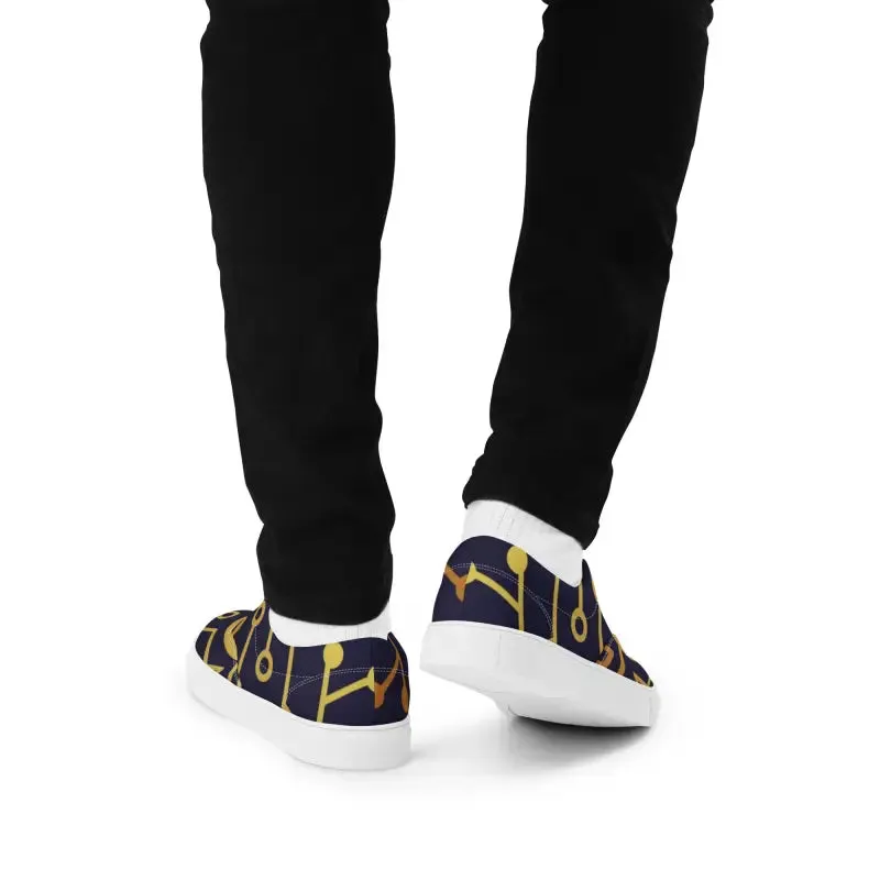 Step Up in Blue Pattern Canvas Shoes