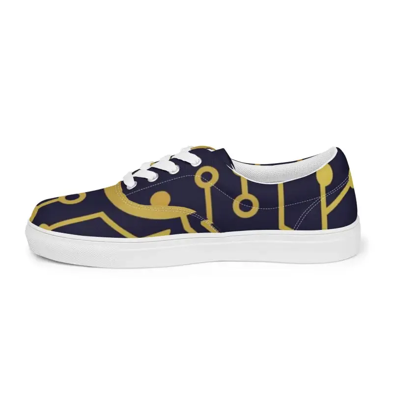 Step Up in Blue Pattern Canvas Shoes