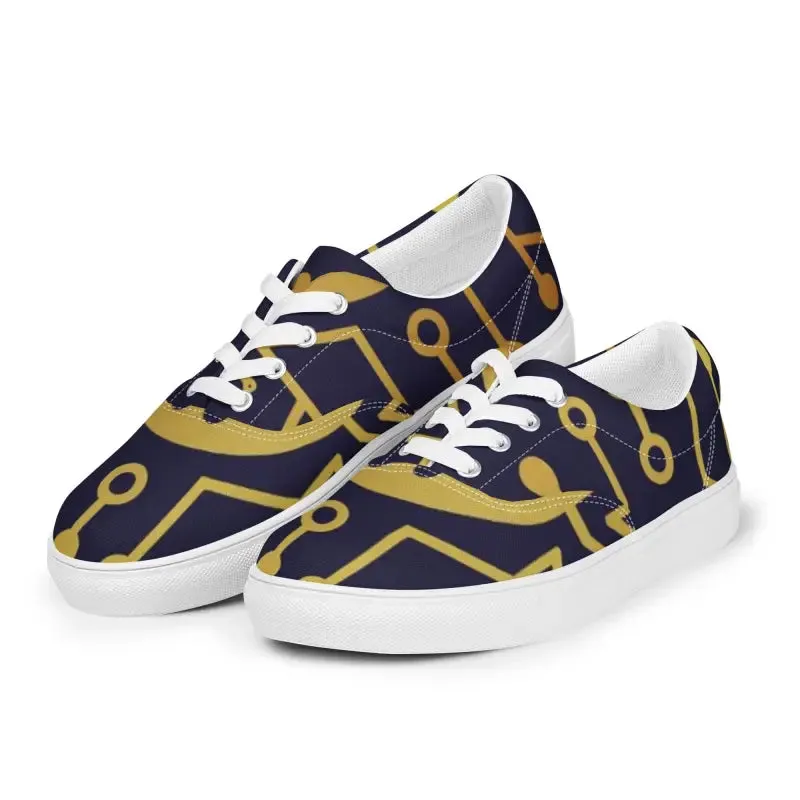 Step Up in Blue Pattern Canvas Shoes