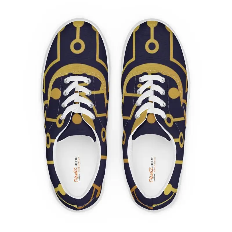 Step Up in Blue Pattern Canvas Shoes