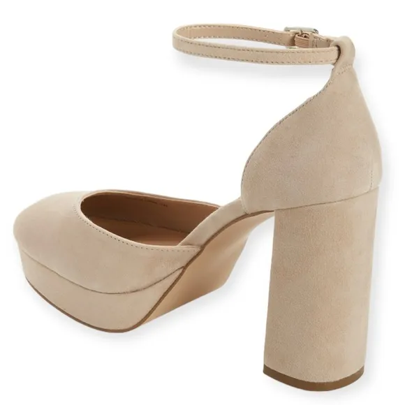 STEVE MADDEN Truth Heels Platform D’orsay Pump Ankle Strap Chunky Heel NWT