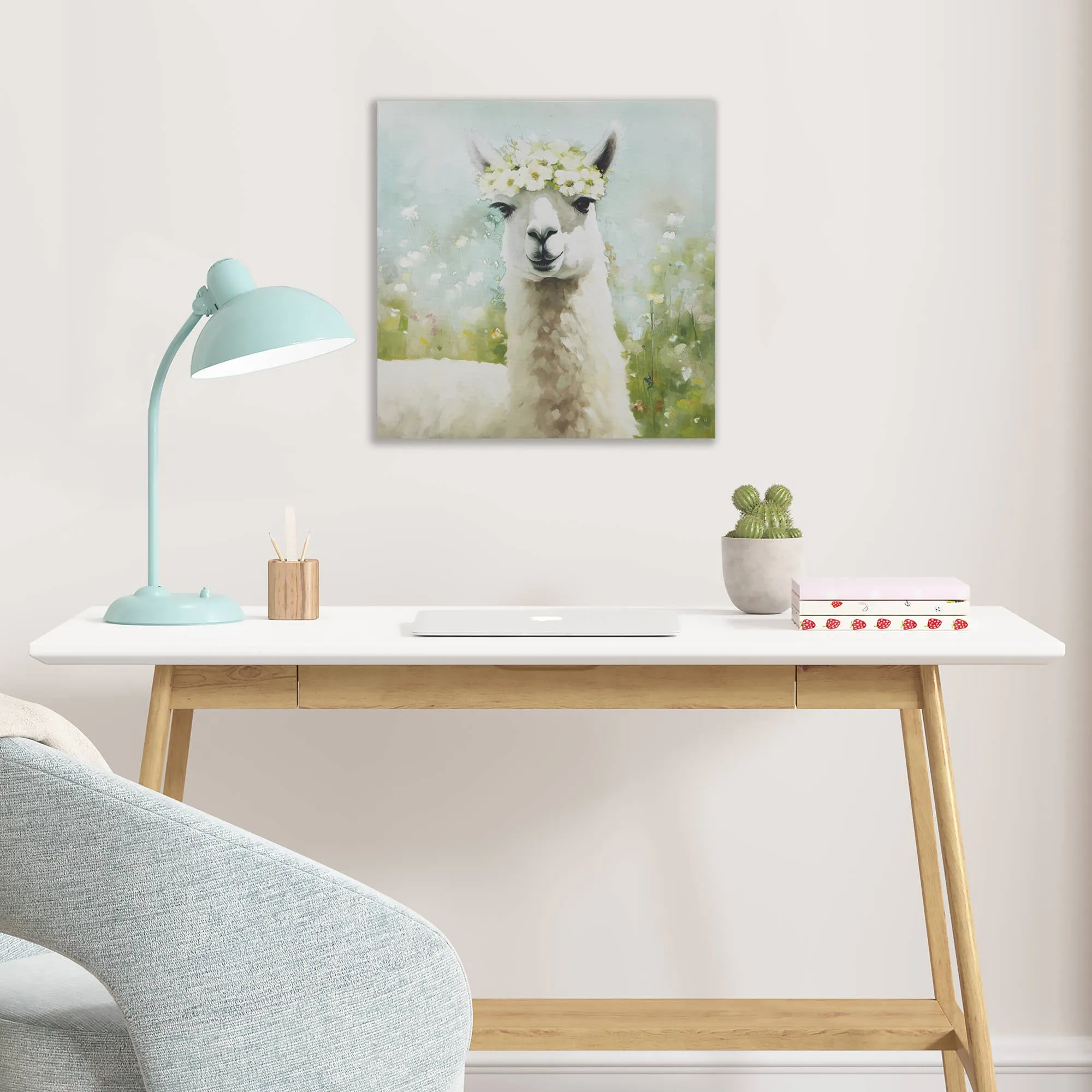 Sunshine Farm Animals Canvas Wall Art, Llama