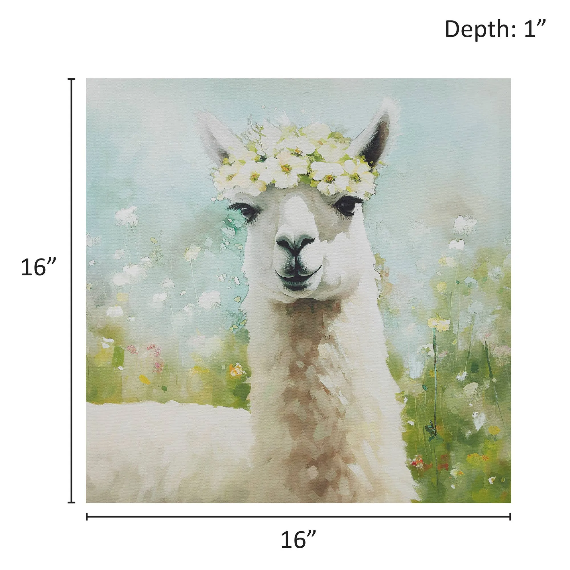Sunshine Farm Animals Canvas Wall Art, Llama
