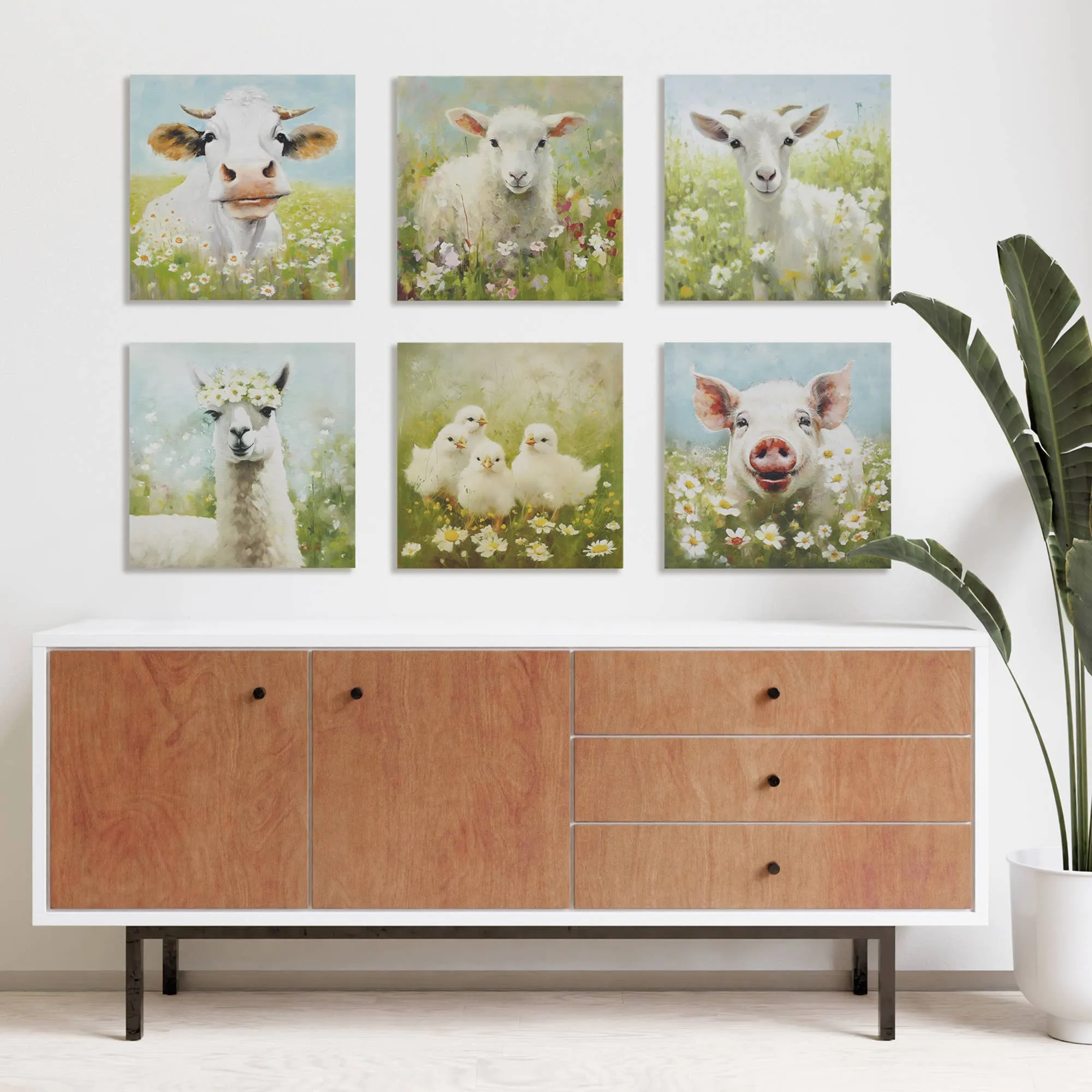 Sunshine Farm Animals Canvas Wall Art, Llama