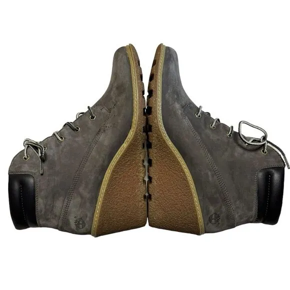 Timberland Women's Suede Gray Earthkeepers Amston Wedge Booties Size 9.5