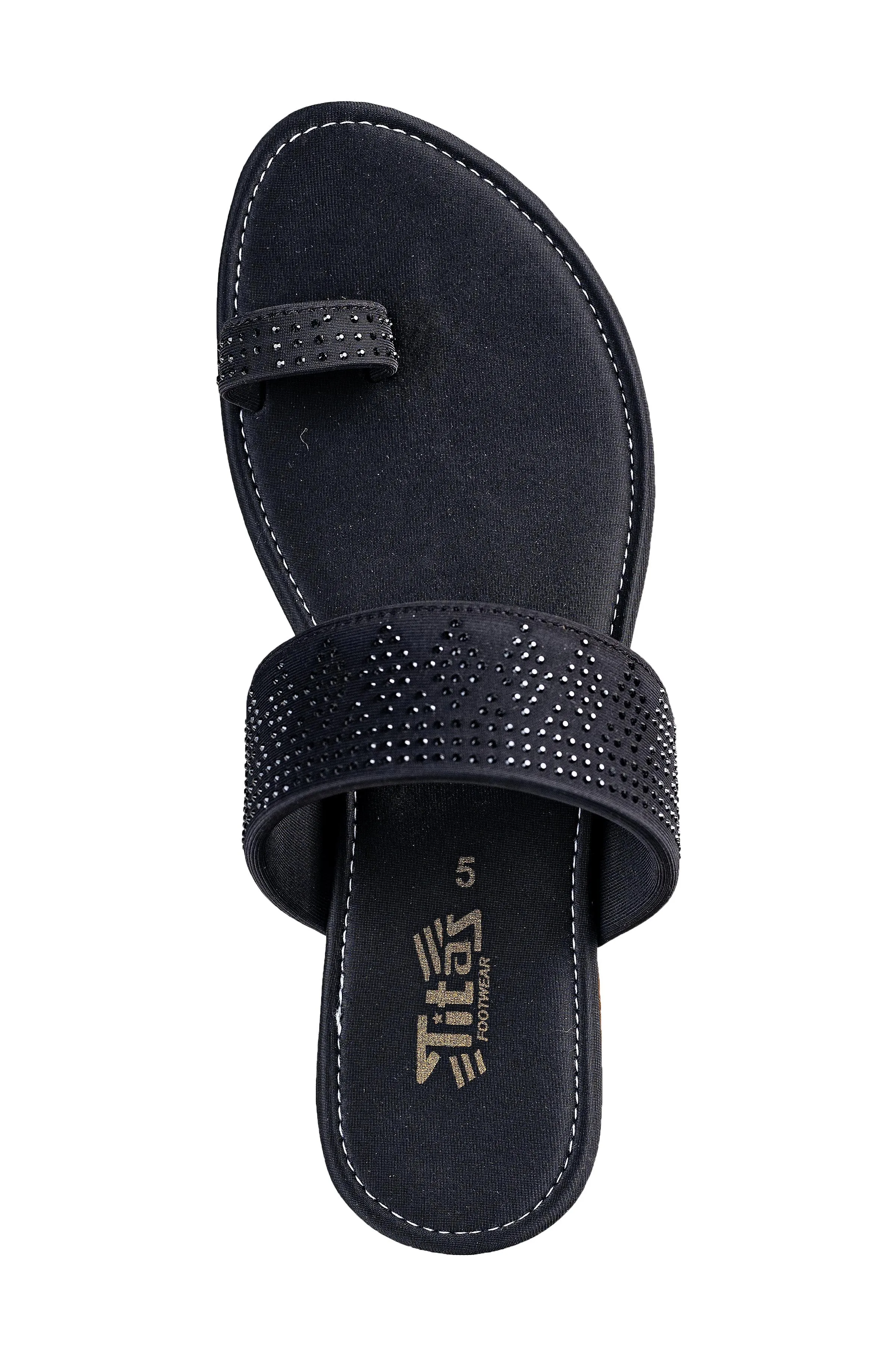 Titas Ladies Black Chappal